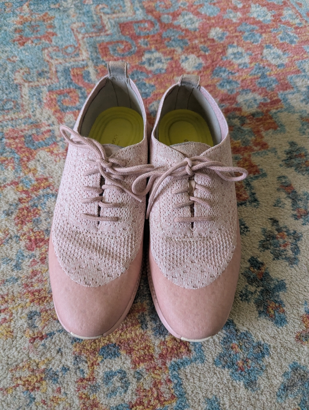 Cole Haan 2.ZerøGrand Stitchlite Light Pink Lace-Up Sneaker Shoes Women's 7B